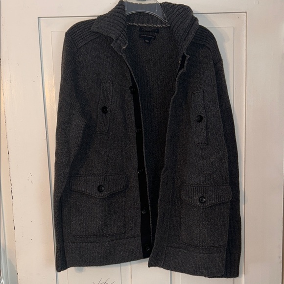 Banana Republic Mens Pocket Cardigan Sweater Large Merino Wool Preppy Old Money - Picture 4 of 17